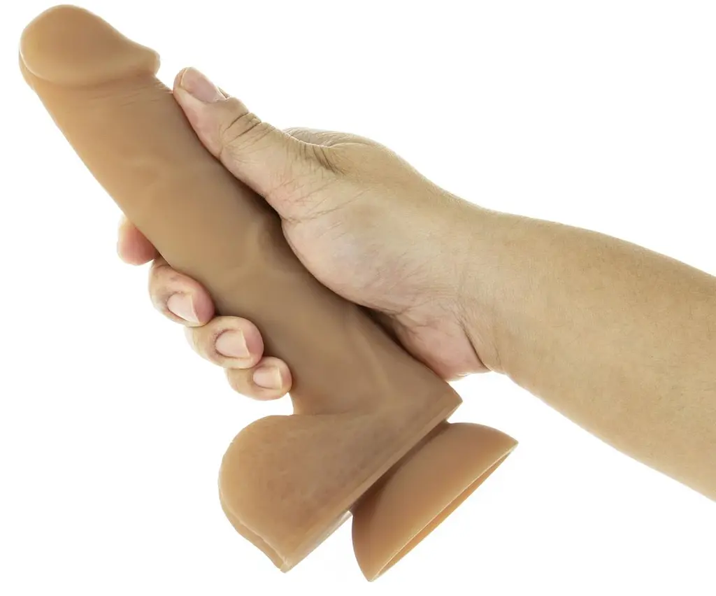 Гнучкий фалоімітатор Addiction - ANDREW 8″ Silicone Dong - Caramel, віброкуля в подарунок - фото 3