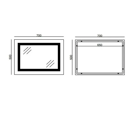 Дзеркало Mixxus STYLE MR13-70x50-REVERSE з LED Touch, Anti-fog, димером, регулюванням яскравості (MI6665) - фото 5