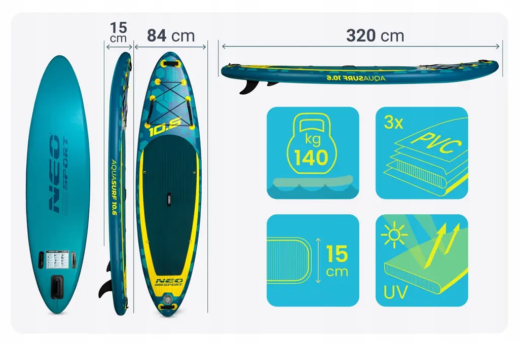 Надувна SUP дошка Neo-Sport Aquasurf 320 см (170213) - фото 9