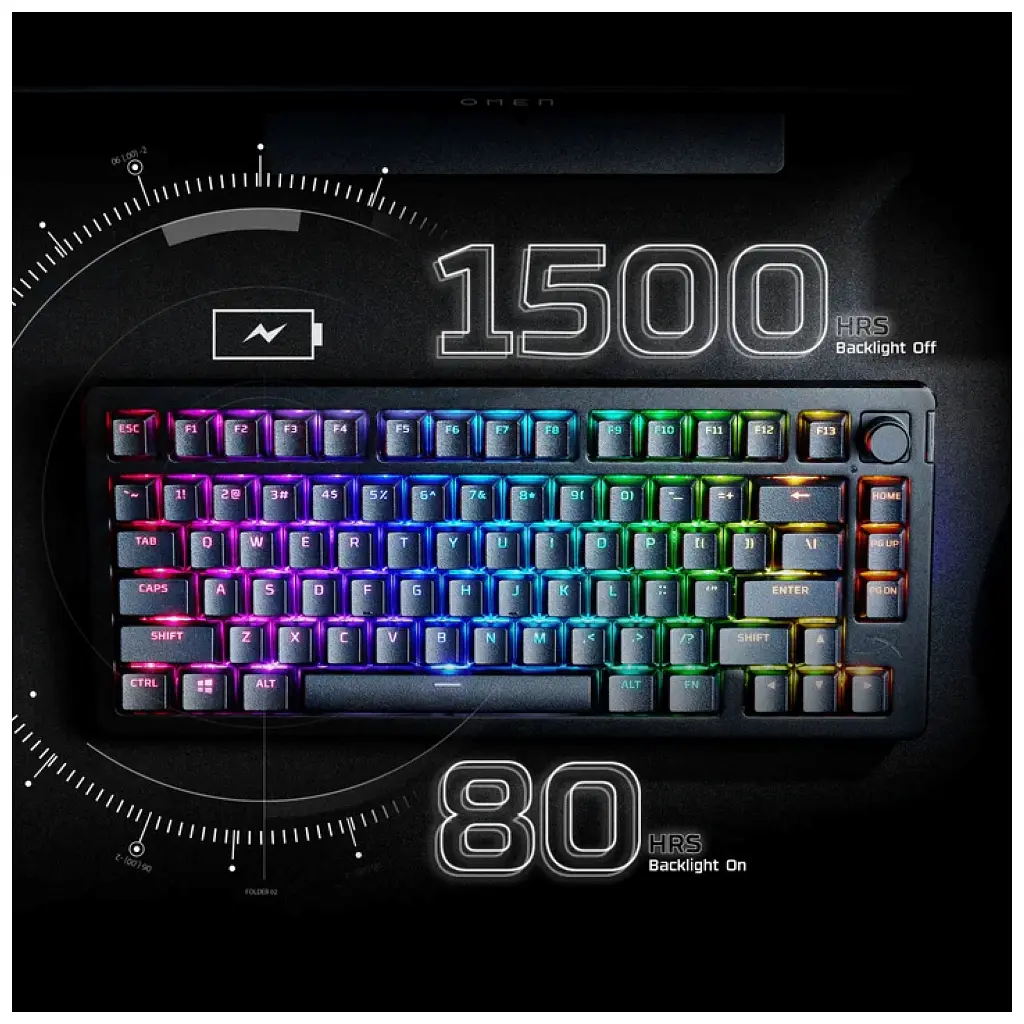 Клавіатура HyperX Alloy Rise 75 PBT HX Red Wireless UA Black (91Y91AA) - фото 6
