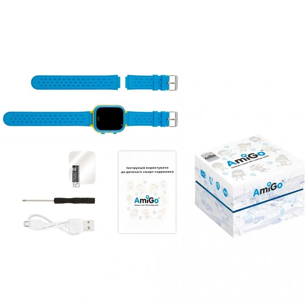 Детские умные часы Amigo GO009 Camera+LED WIFI Blue-Yellow - фото 6
