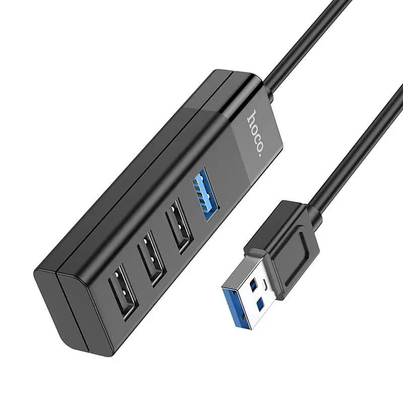 Hub-адаптер Hoco Usb Easy mix 4-in-1 converter HB25 Usb3.0+3xUsb2.0 - фото 2