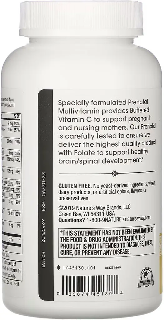 Вітаміни та мінерали Nature's Way Prenatal MultiVitamin, 180 капсул - фото 3