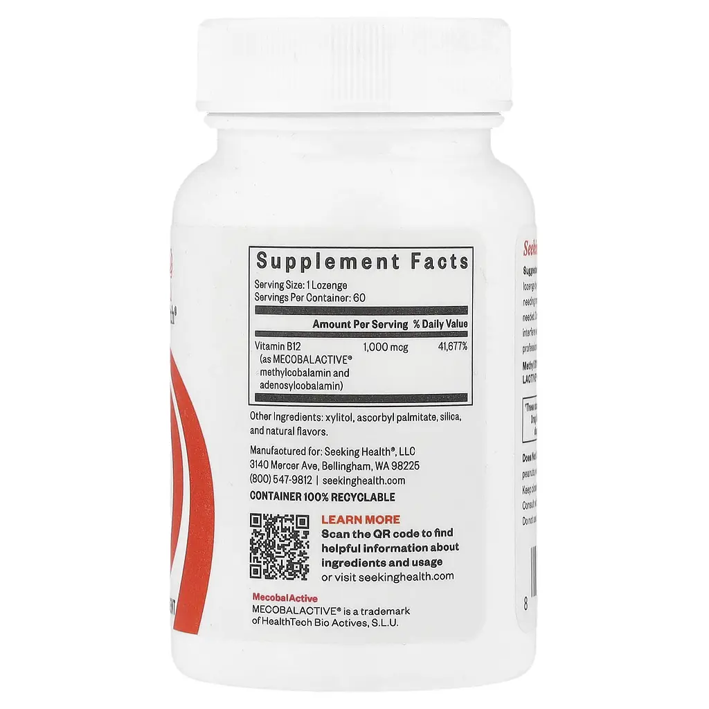 Вітамін B12 Seeking Health Methyl B12, 1000 мкг 60 льодяників - фото 2