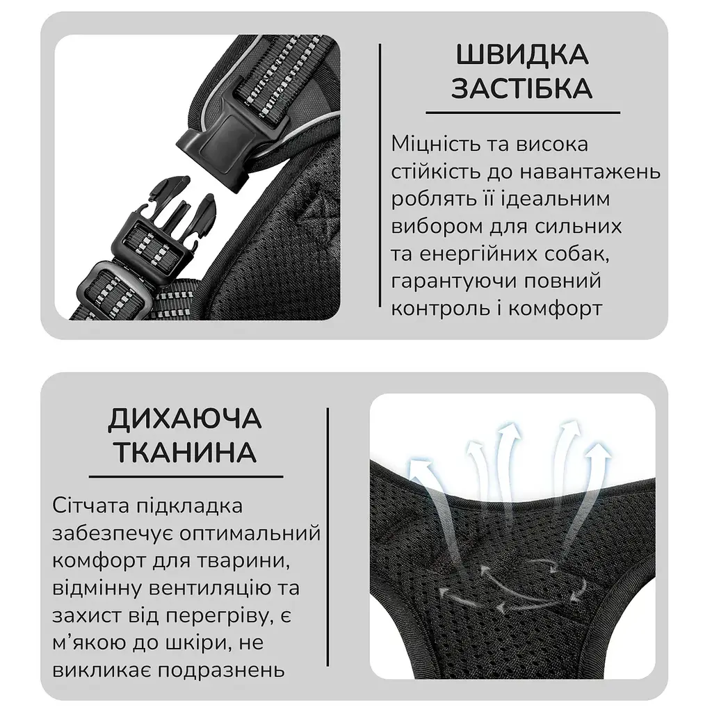 Шлейка для собак Best Friend, тактичний жилет із ручкою та системою MOLLE чорний, M - фото 4