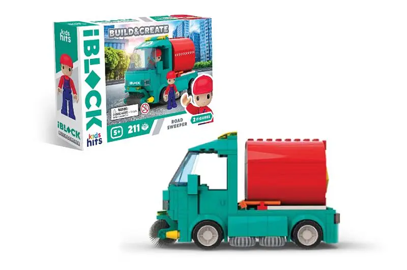 Конструктор Kids hits IBLOCK JUNIOR KH17/005/3 211 деталей Прибиральник доріг короб. 24x16x6см