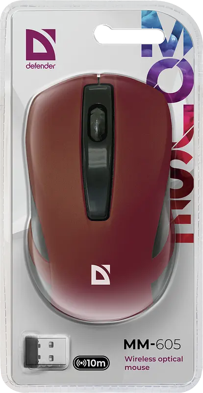 Bluetooth миша DEFENDER MM-605 (52605) red UA - фото 4