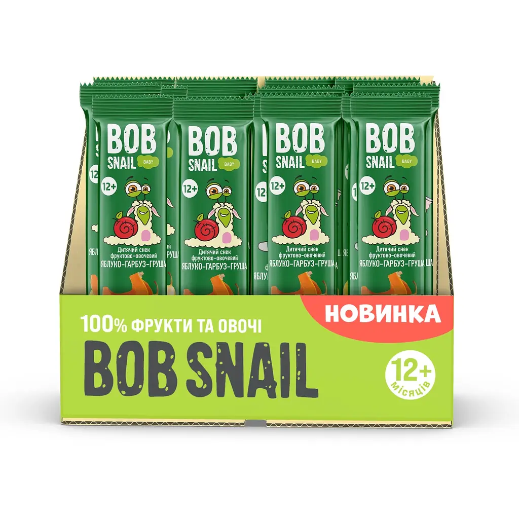 Дитячий снек  Bob Snail Яблуко-Гарбуз-Груша 17 г - фото 3