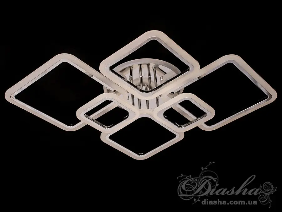 Люстра стельова LED Diasha A8160/6HR, 150W, 3200K-6500K, хром, сучасний стиль з пультом, диммером, акрилова - фото 3