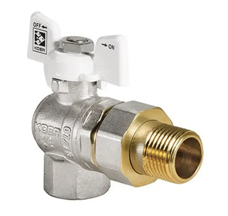 Кран з американкою Koer 1/2" KR.228.W кутовий білий KR0099