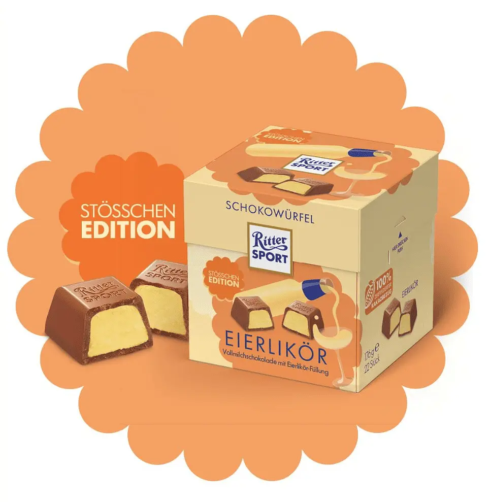 Шоколадні цукерки Ritter Sport Schokowürfel Eierlikör 176г - фото 3