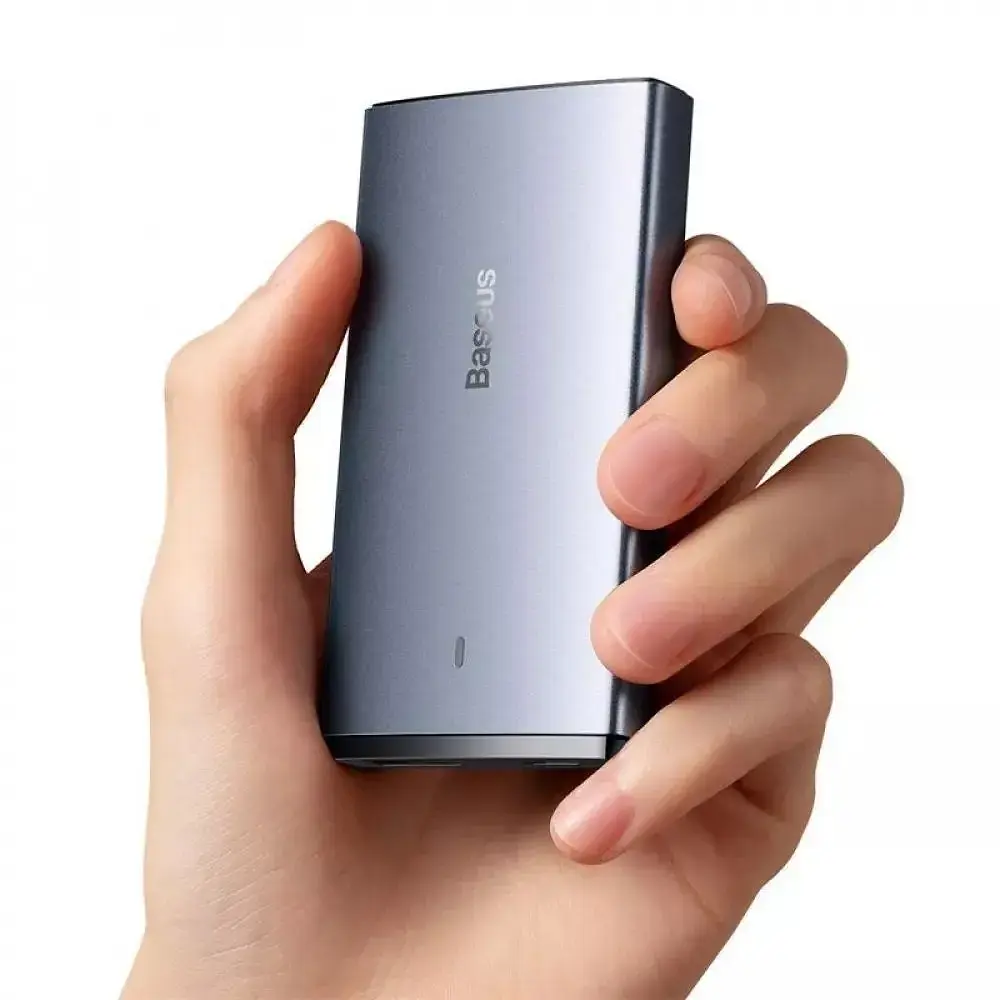 Зарядний пристрій Baseus GaN5 Pro Ultra-Slim 65W 1Type-C+1USB+Cable Type-C to Type-C 100W CCGP150113 Grey - фото 5