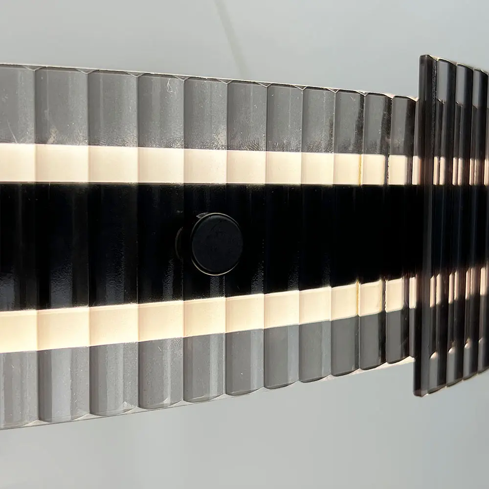 Черная кольцевая люстра с графитовыми пластинами Ø 80 см Line F | Ст. MJ233-800 BK - фото 4