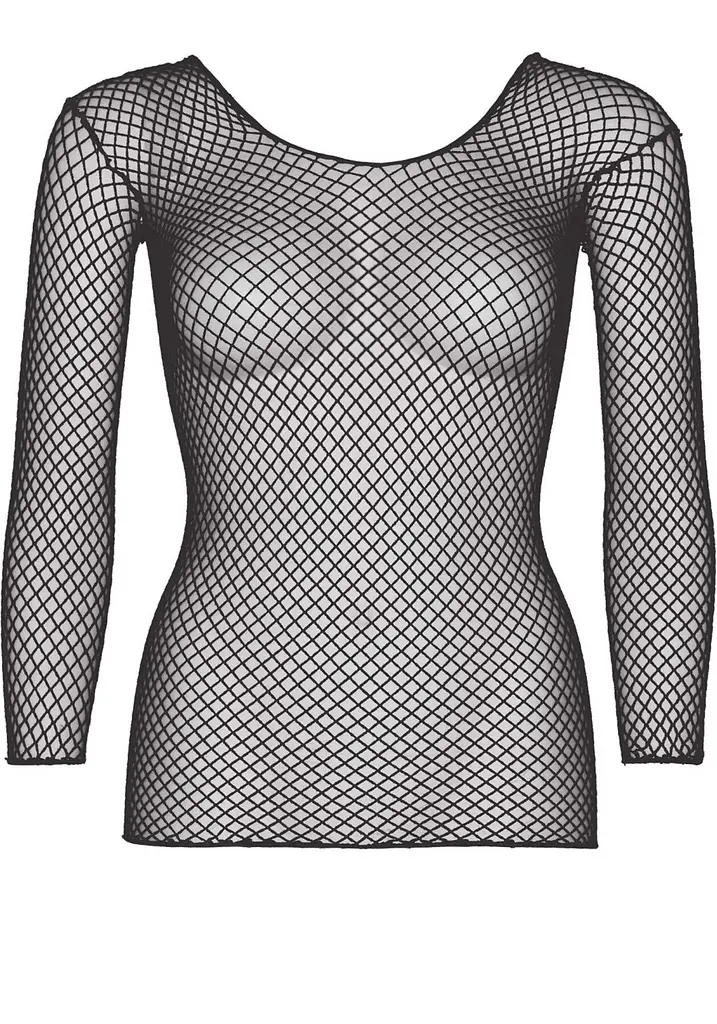 Сітчастий топ Leg Avenue Long Sleeves T-Shiets Black, One Size - фото 3