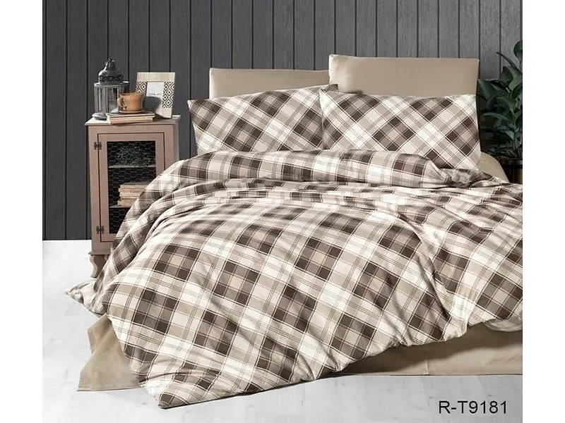 Комплект постільної білизни з компаньйоном (R-T9181) Євро TAG tekstil pbe0036681 - фото 2