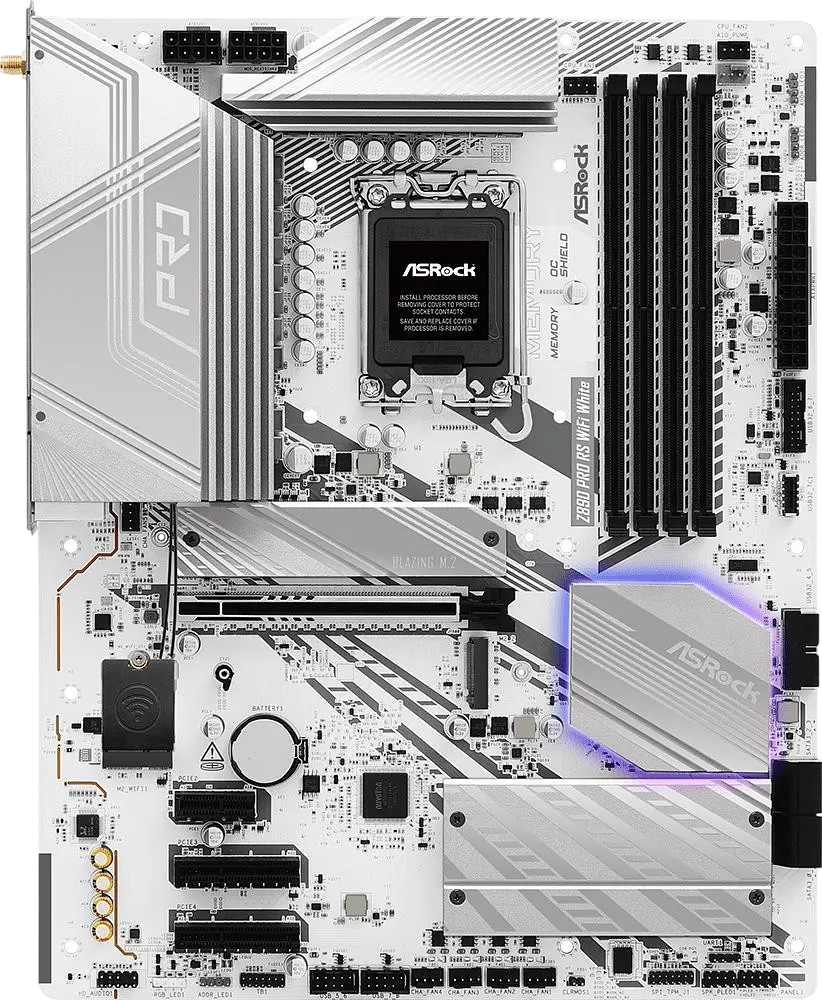 Материнська плата ASRock Z890 Pro RS Wi-Fi White LGA 1851 (Z890 PRO RS WIFI WHITE) - фото 2