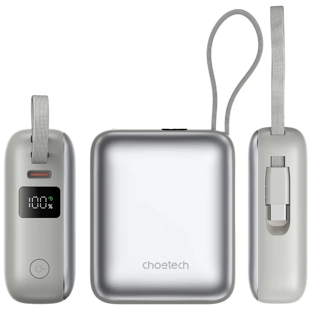 Павербанк Choetech Gray 10 000 mAh / 35 Вт (B832-GY) - фото 4