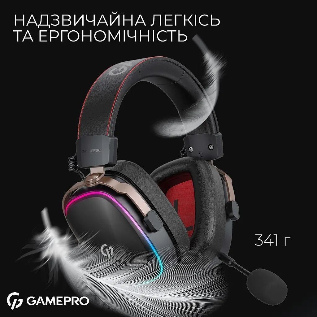 Ігрові навушники GamePro Asgard Valkyria RGB Tri-mode Black (HSW249B) [138322] - фото 9
