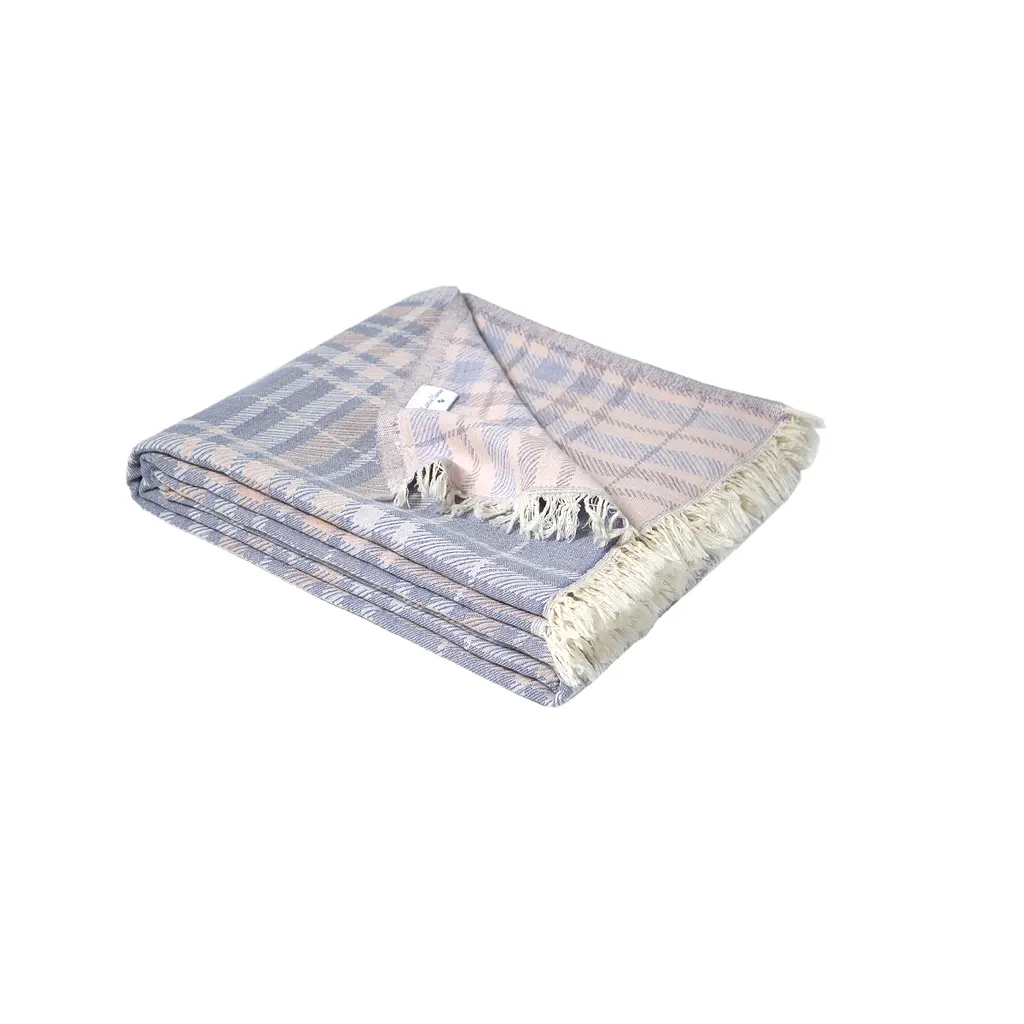 Покрывало Lotus Home - Checked Caledonia голубой 190x225 - фото 6