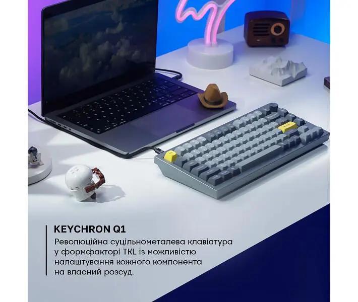 Клавіатура Keychron Q1 QMK Hot-Swappable Gateron Phantom Brown RGB Knob Space Grey (Q1N3_KEYCHRON) - фото 2