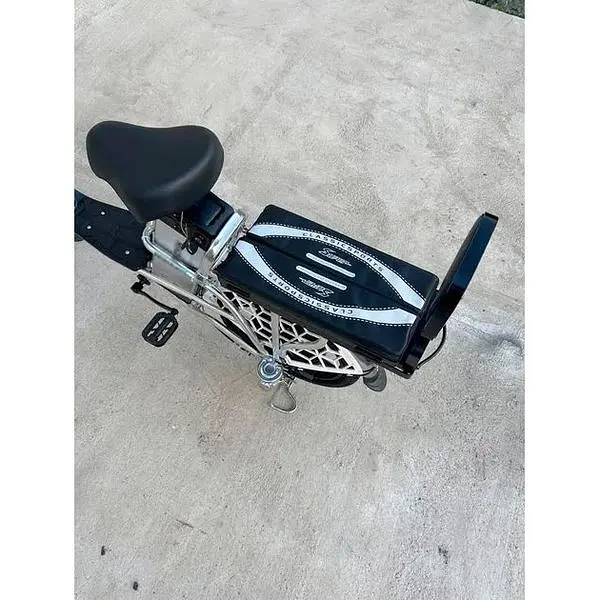 Електровелосипед E-scooter V12 двомісний 18 дюймів 600W 48V 16Ah + розкладний багажник сидіння - фото 3