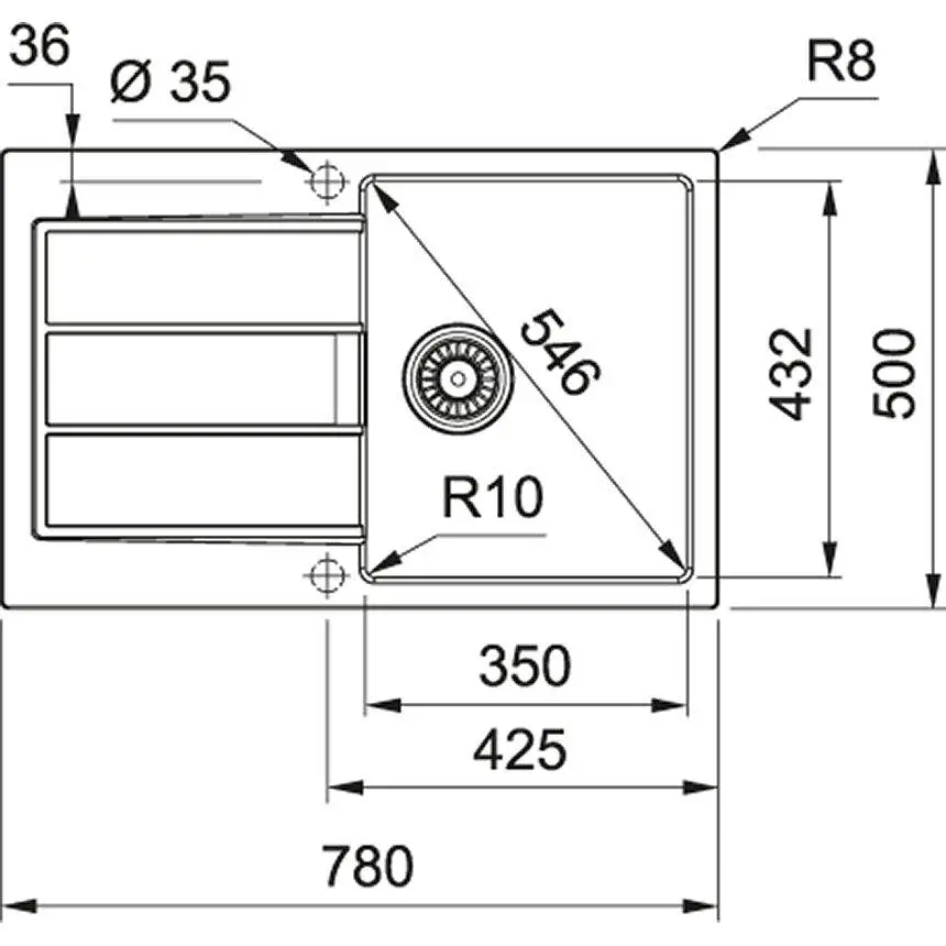 Кухонна мийка Franke Sirius 2.0 S2D 611-78 (143.0621.334) з тектонайта - врізна - Сіра - фото 2