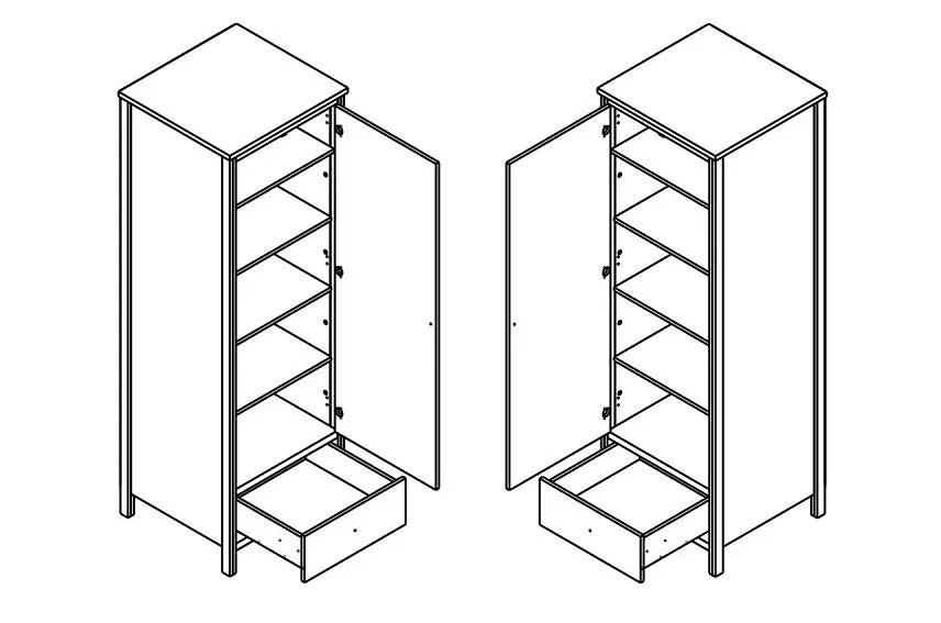 Пенал закритий з ящиком Gerbor Чос REG1D1S Дуб Тахо/Чорний (GRB-1257) - фото 2