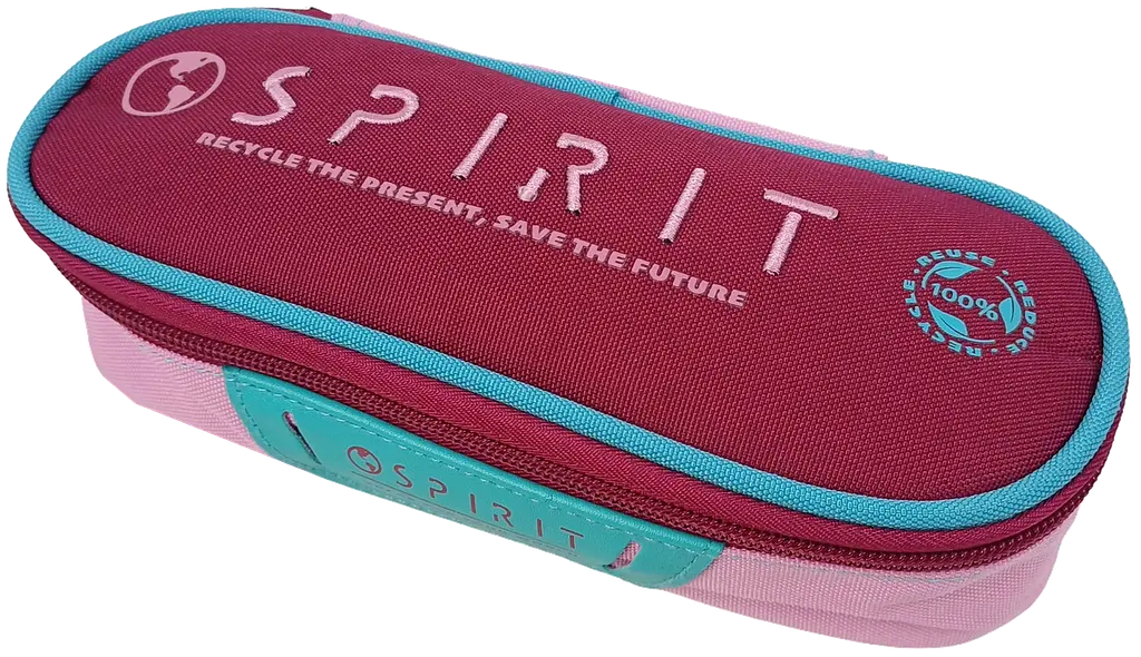 Пенал шкільний Spirit 23x9x7 см поліестер бордово-рожевий - фото 3