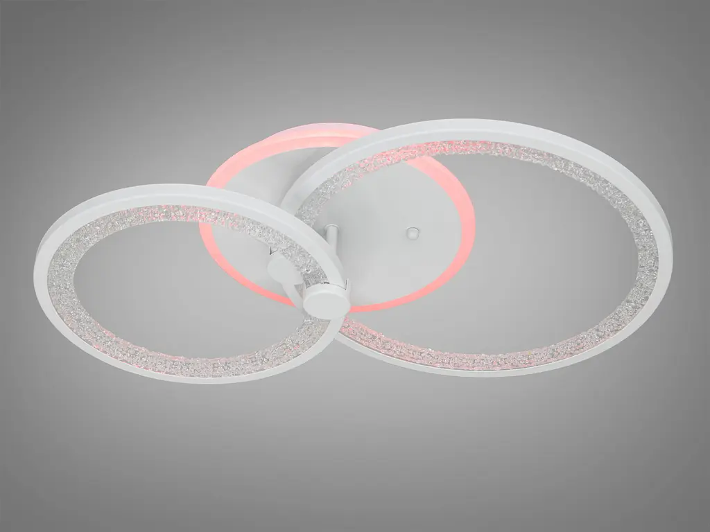 Стельова LED-люстра Diasha 8180/2WH 3color з пультом і димером, біла, 55 W, 3025 lm, круглі акрилові LED-кільця 53x33 см - фото 4