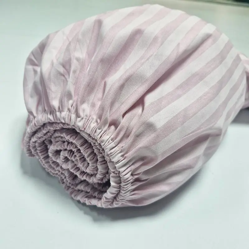 Простирадло на резинці Смужка рожева Бязь Люкс 140х200х25