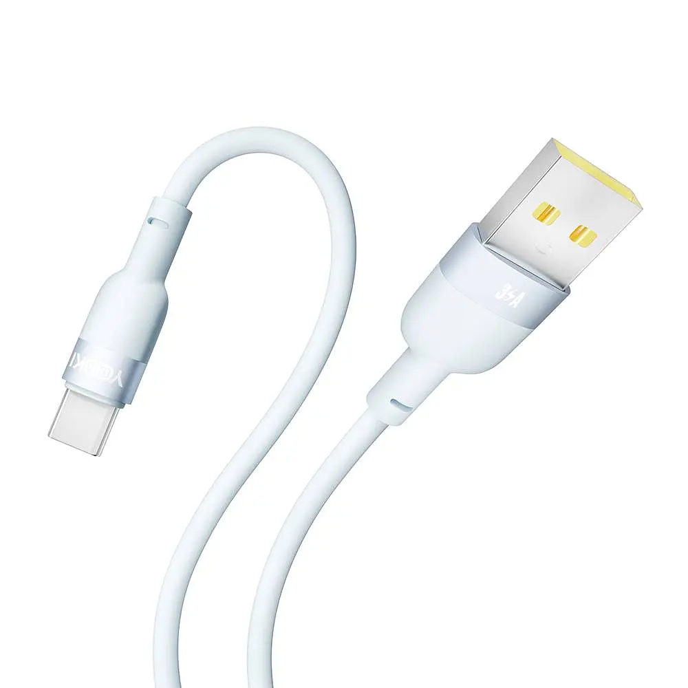 Кабель для заряджання та обміну даними USB Yoki YK-SI50 SILICONE Series USB/Type C 60W 3A/20V 1.2 м Синій - фото 6