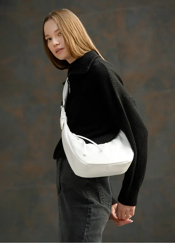 Сумка жіноча Sambag HOBO S белый 30 х 13 х 8 см (53100008) - фото 3