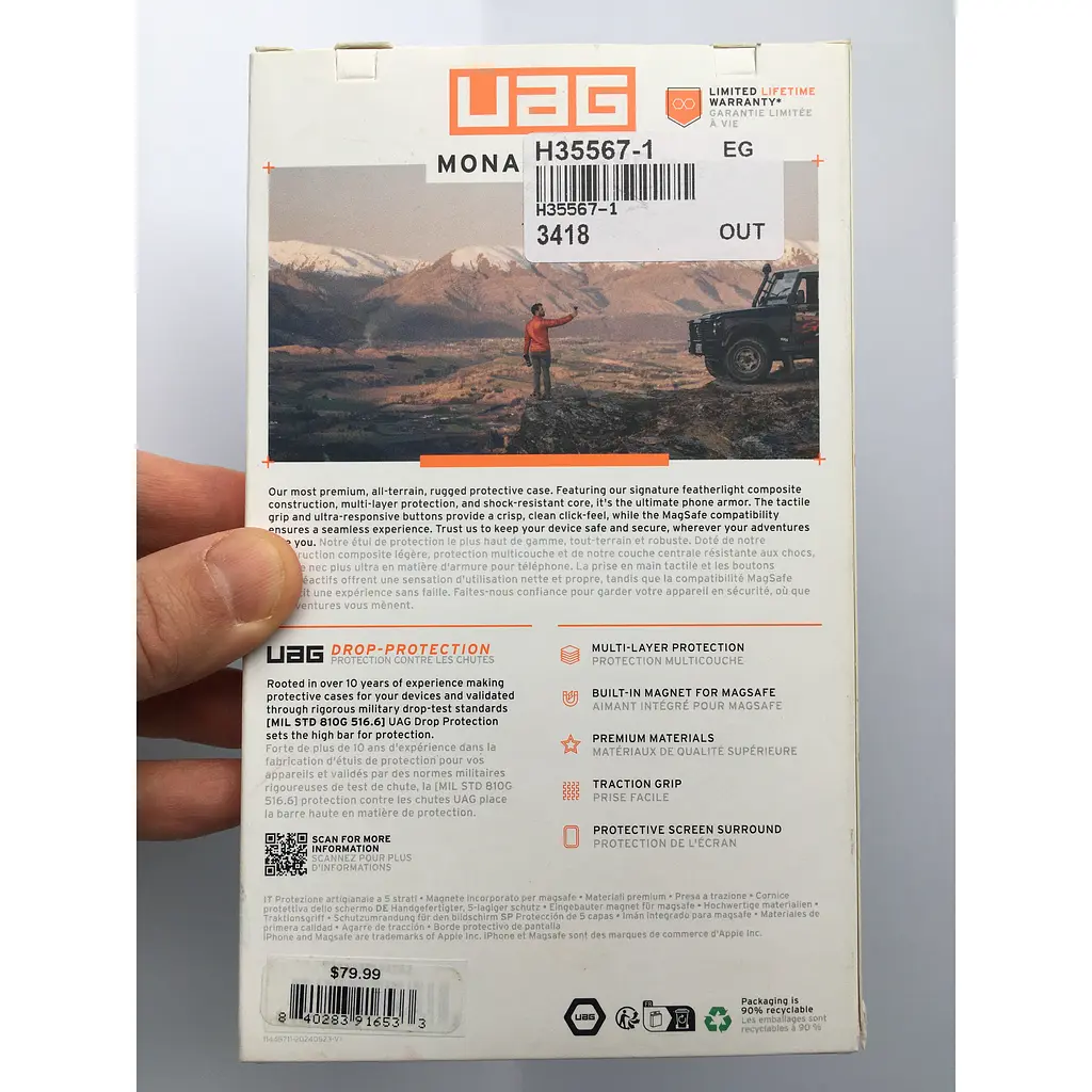 Оригінальний протиударний чохол UAG Monarch Pro MagSafe для Iphone 16 Pro Max (6.9") Carbon Fiber 114457114242 - фото 11