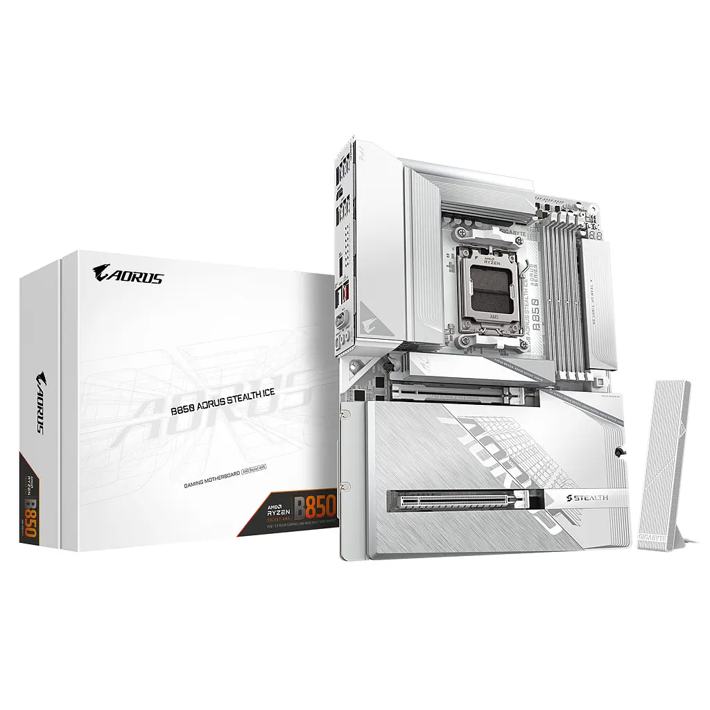 Материнская плата B850 A STEALTH ICE sAM5 B850 4xDDR5 M.2 HDMI ATX белый Gigabyte teh0019088 - фото 8