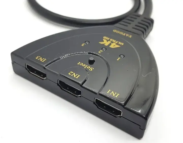 Перемикач комутатор HDMI 4K з 3 х в 1 порт спліттер switch (566194583) Чорний - фото 3
