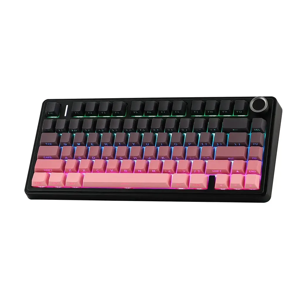 Игровая механическая клавиатура AULA F75 / Три режима подключения / Leobog Axis Reaper Switch / Pink - фото 2