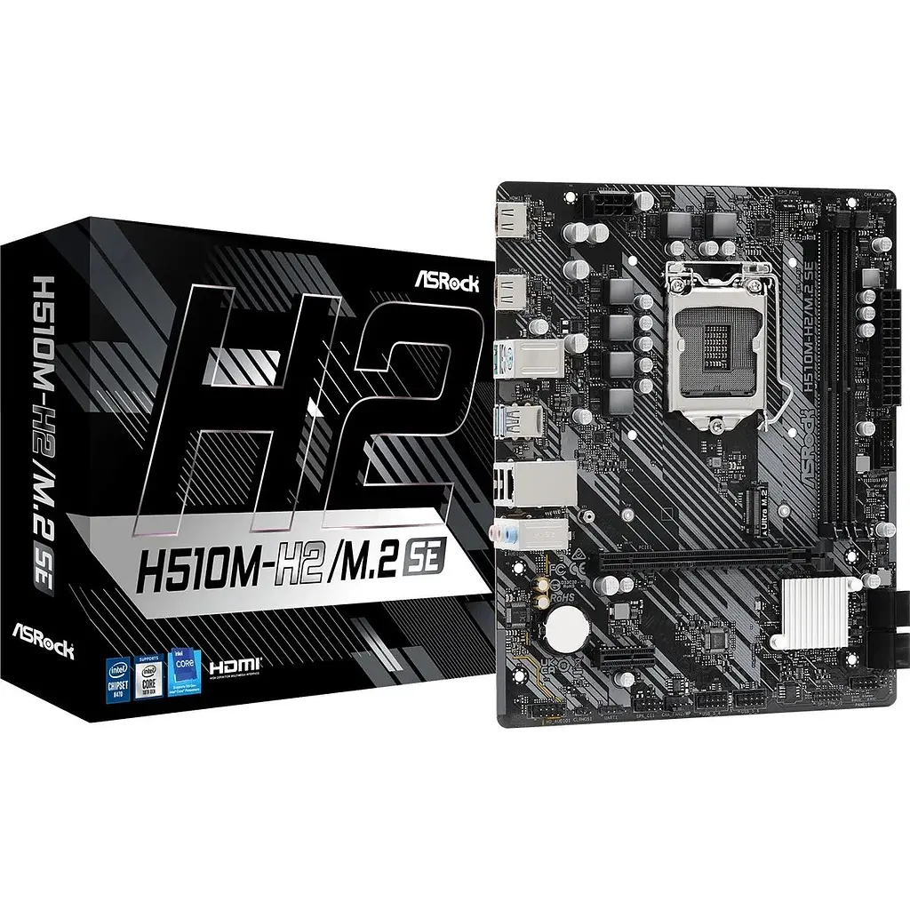 Материнська плата ASRock H510M-H2/M.2 SE (1200/H470, 2xDDR4, 1xPCIex16, 2xHDMI, 4xSATA, M.2, GLan, 7.1ch, mATX) - фото 5