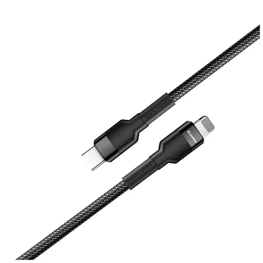 Дата кабель USB-C to Lightning 0.3m 3А black ColorWay (CW-CBPDCL054-BK) - фото 3
