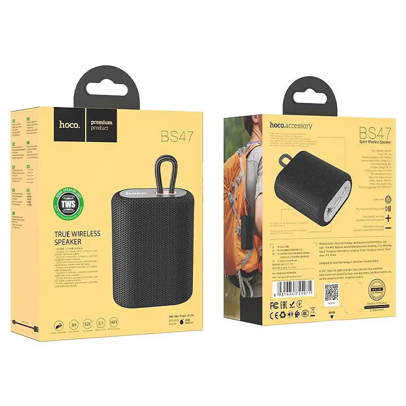 Портативна акустика Hoco Portable Speaker BS47 (Black) [64279] - фото 4