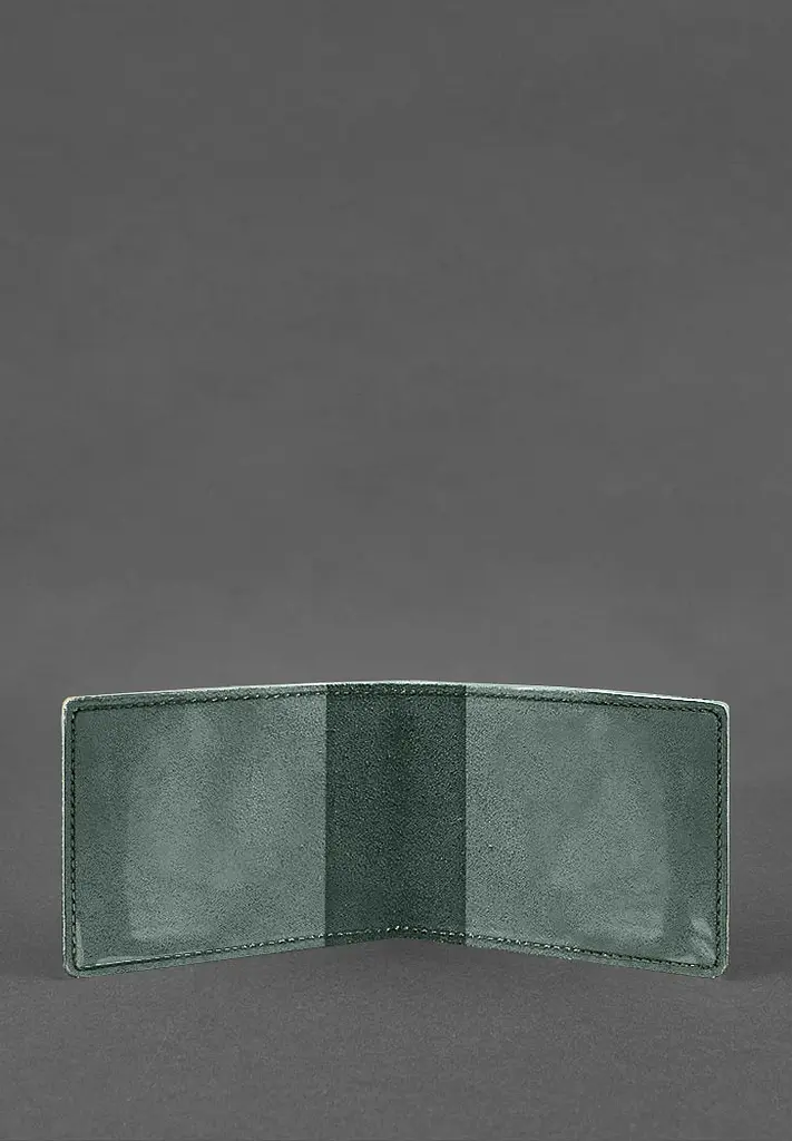 Кожаная обложка для удостоверения журналиста зеленая Crazy Horse - фото 3