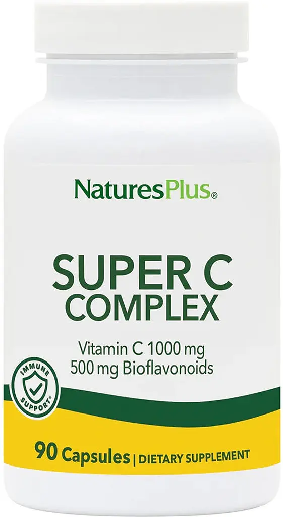 Витамины и минералы Natures Plus Super C Complex, 90 вегакапсул - фото 1