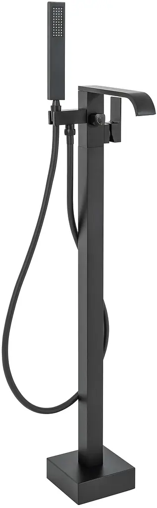 Змішувач для ванни Rea Carat black mat T чорний підлоговий REA-B5423, Чорний матовий