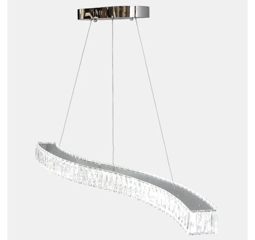 Світлодіодна люстра підвісна Artlight 8220-1000LCH з хвилеподібним кришталевим корпусом, 63W - фото 5