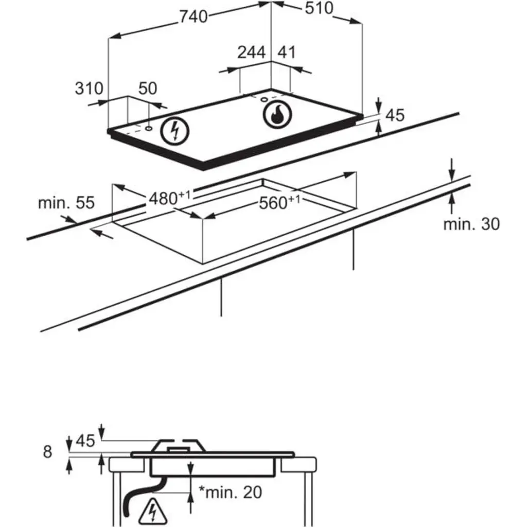Газова варильна поверхня Electrolux KGG753753K [137889] - фото 3