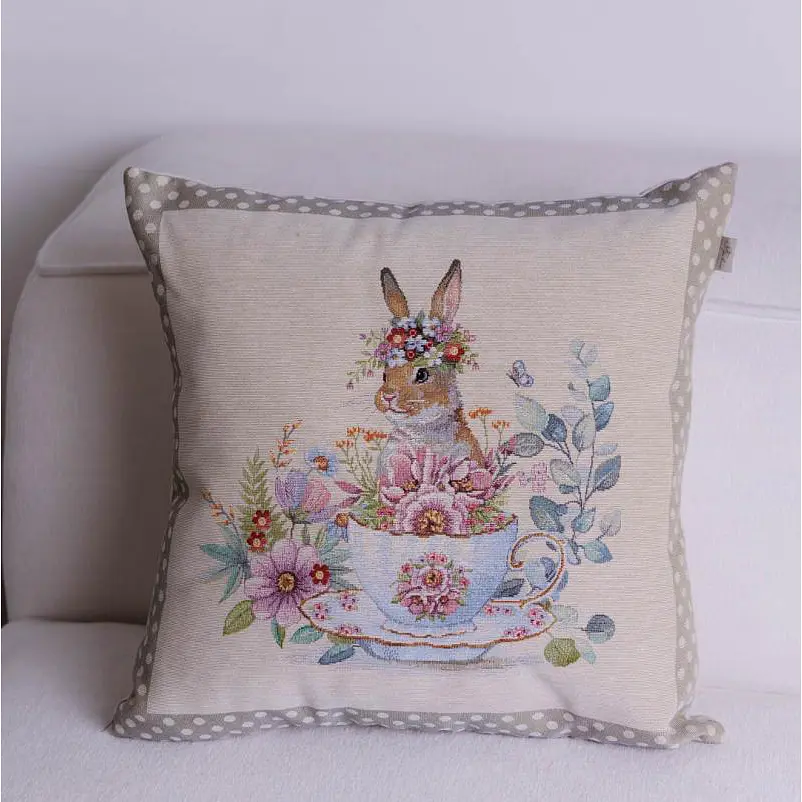 Подушка Прованс Чарівність Зайчиха гобелен 45х45 см (44282) - фото 9