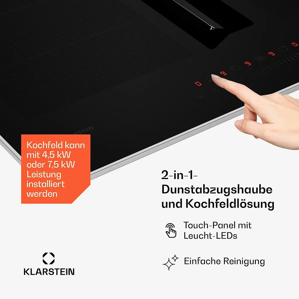 Індукційна плита з витяжкою Klarstein Chef-Fusion DownAir (10046451) - фото 6