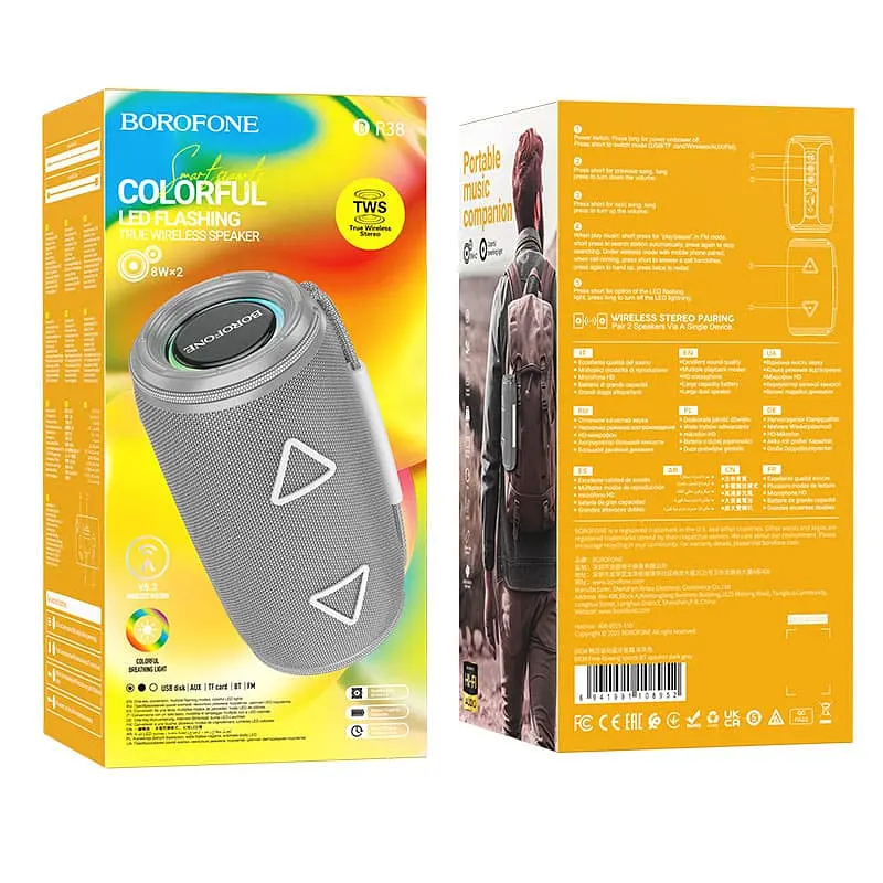 Bluetooth Колонка Borofone BR38 Free-flowing sports Dark Gray - фото 2
