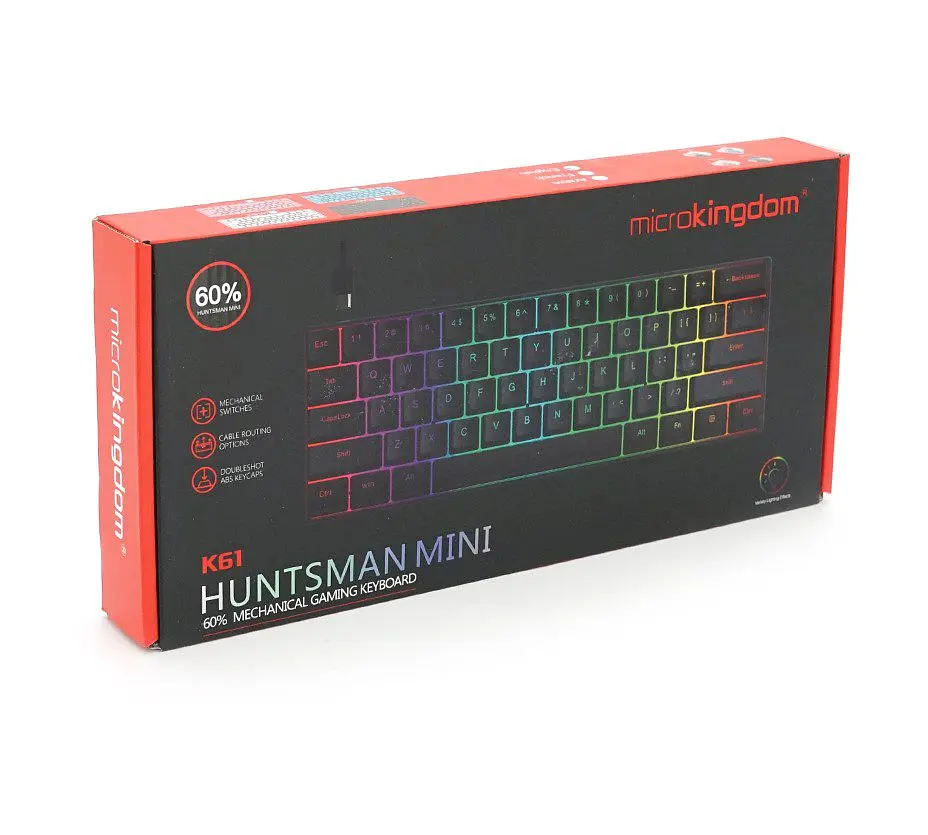 Клавиатура игровая механическая Microkingdom MK61 Huntsman Mini Black USB Blue switch - фото 4