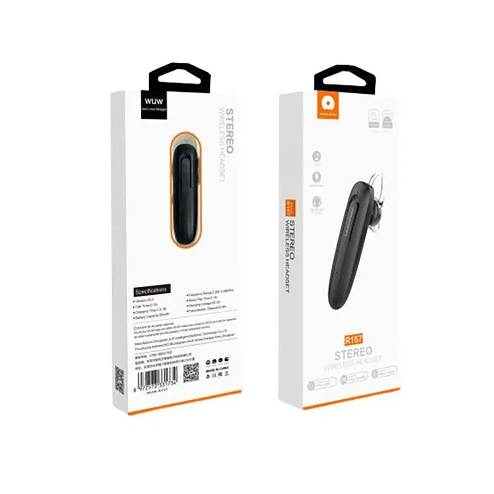 Bluetooth гарнитура WUW-R157 Чорний - фото 3