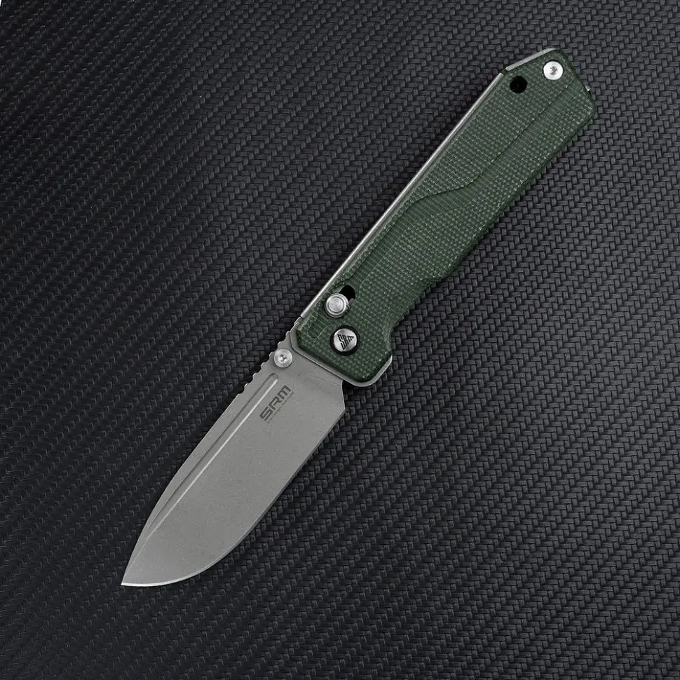 Ніж складаний туристичний SRM Rubik 7228B-MG (8.7 см) 14C28N / Micarta зелений - фото 6